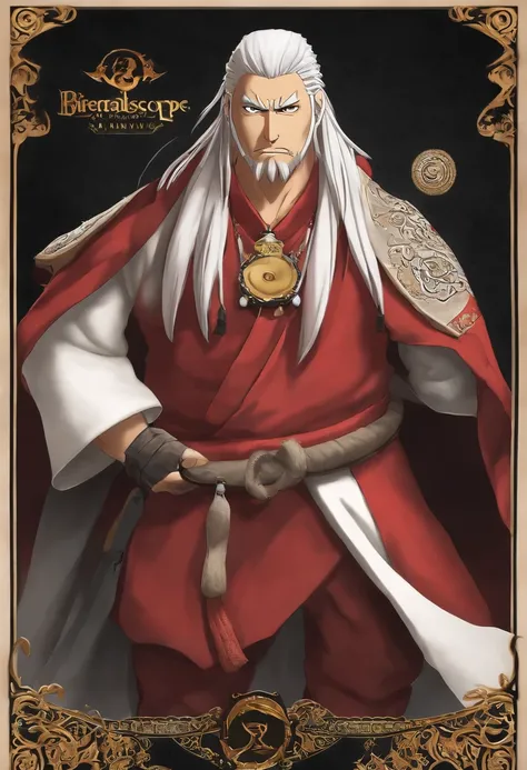 Jiraiya in "Naruto" has long, white, unruly hair, often wearing a red Hokage cloak, showcasing his status as a legendary ninja. He sports a toad-shaped pendant around his neck, symbolizing his affinity with toads and carries a distinctive scroll on his bac...