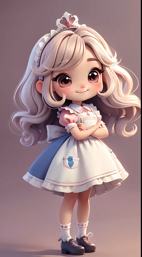 Create an 8K version of Alices loli baby character.

Chibi Alice Doll: It should look charming and cute, Preserve the iconic elements of the original character. Alice Chibi should have a round face with large, bright eyes, long eyelashes and rosy cheeks. Y...