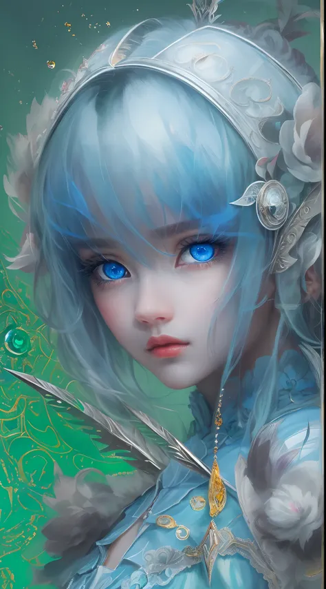 (Masterpiece, Top quality, Best quality, offcial art, Beauty and aesthetics: 1.2), (1 girl), Extreme detail, (((Vitreous blue eyes))),Sharp focus,surrealism.