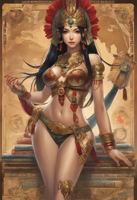 masterpiece, detailed, 1girl, sexy, beautiful, fair skin, long black hair, asian, egyptian bikini, queen, red lips, showing armpits, palace, on the bed, egyptian themed