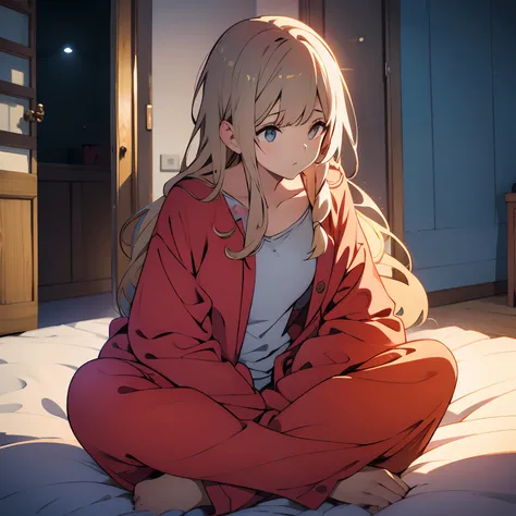 nijijourneyV51, light hair, pajama,