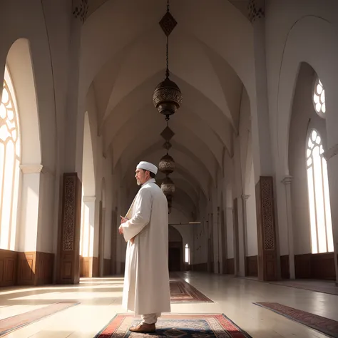 White man in mosque