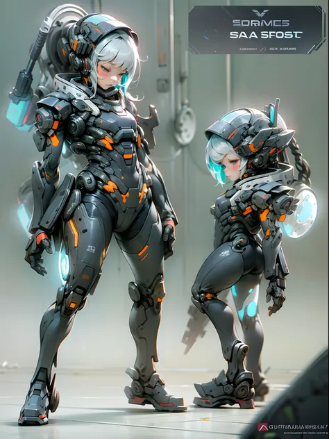 Q version，Cute cute baby girl，Ultra photo realsisim，Hyper-detailing，Full body like，24th century，Sci-fi baby girl，StarCraft Human Soldier Warframe，gauss rifle，highly detailed surreal vfx，Smudge，Faraway view，super-fine，ultra - detailed，high qulity，8K ，oc ren...