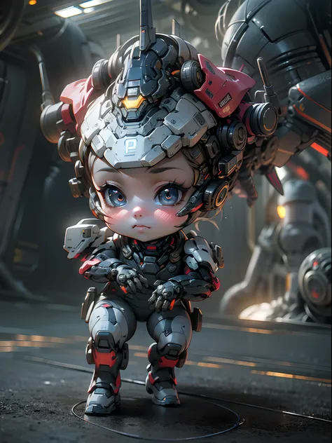 Q version，Cute cute baby girl，Ultra photo realsisim，Hyper-detailing，Full body like，24th century，Sci-fi baby girl，StarCraft Human Soldier Warframe，gauss rifle，highly detailed surreal vfx，Smudge，Faraway view，super-fine，ultra - detailed，high qulity，8K ，oc ren...