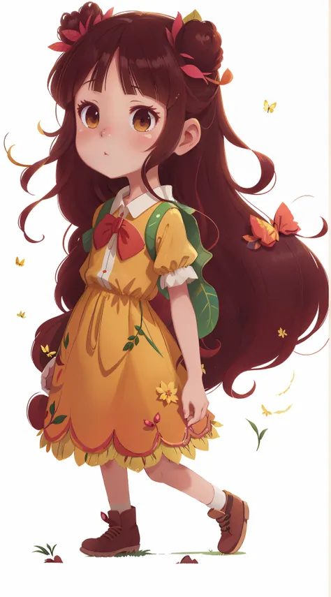 Anime girl in a yellow dress standing in a forest with fairies and enchanted creatures full of magic , anime exuberante john 8k madeiras, in a magical forest, in the magical forest, perdidos na floresta, illustration Anime style, perdidos em uma floresta, ...