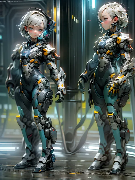 Q version，Cute cute baby girl，Ultra photo realsisim，Hyper-detailing，Full body like，24th century，Sci-fi baby girl，StarCraft Human Soldier Warframe，gauss rifle，highly detailed surreal vfx，Smudge，Faraway view，super-fine，ultra - detailed，high qulity，8K ，oc ren...