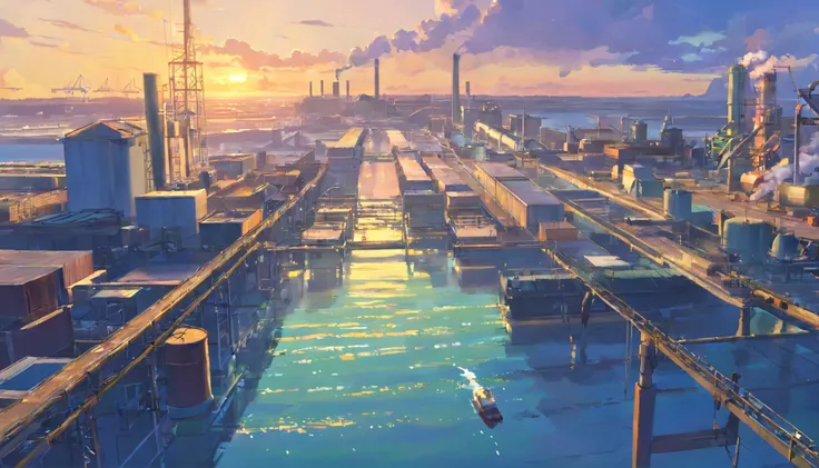 The industrial zone has a wide view. Water bodies and industry1 have been observed to discharge pollutants into the ocean. Industry 2 emits pollutants into rivers. Industry 3 emits pollutants into lakes.