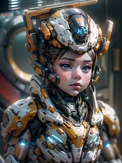 Q version，Cute cute baby girl，Ultra photo realsisim，Hyper-detailing，Full body like，24th century，Sci-fi baby girl，StarCraft Human Soldier Warframe，gauss rifle，highly detailed surreal vfx，Smudge，Faraway view，super-fine，ultra - detailed，high qulity，8K ，oc ren...