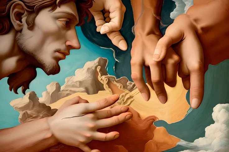 Michelangelo painted the fresco "Creation of Adam" with the fingers of God and Adam