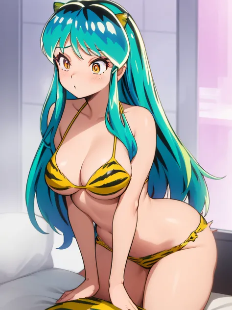 lum, bikini, tiger, sexy, (cowgirl: 1.2), masterpiece, penetration, nsfw