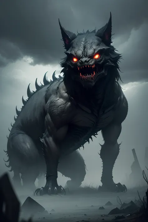 (best quality,4k,8k,highres,masterpiece:1.2),ultra-detailed,scary monster,terrifying creature,large teeth,fierce eyes,monstrous claws,menacing presence,nightmarish appearance,horrifying beast,unearthly creature,dark and sinister,nocturnal creature,shadows ...