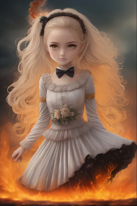 masterpiece,best quality, illustration,{beautiful detailed girl},beautiful detailed glow,(flames of war:1.2),(nuclear explosion behide:1.3),rain,detailed lighting,detailed water,(beautiful detailed eyes:1.1),expressionless,palace,azure hair,disheveled hair...