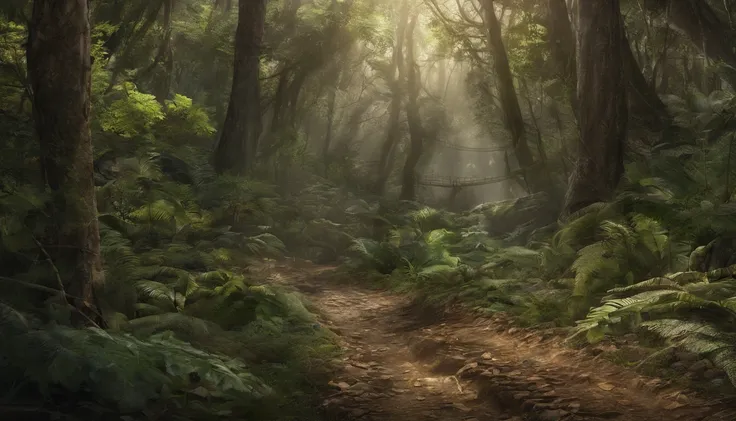 Velha golosa em uma floresta sombria