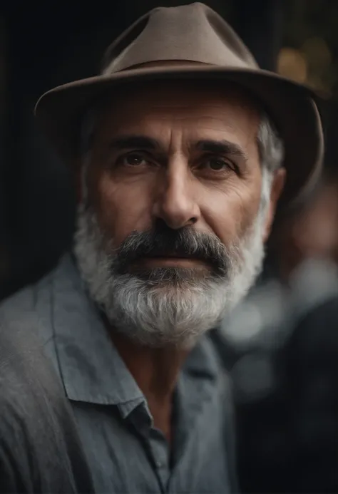 portrait of a father, middle aged, beard, gray hair.