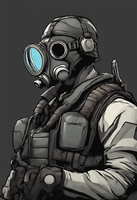 a cartoon character of a man with a gas mask and a gas mask on, profile picture 1024px, borderlands art style, borderlands 3 style, realist aetherpunk, from valve, borderlands style, duke nukem art style, eldritchpunk, muscular! cyberpunk, avatar image, pr...