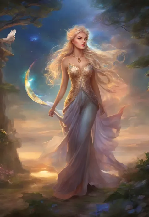 High resolution illustrations, unrivaled masterpiece, ultra-realistic 8k CG, perfect artwork, (fidelity: 1.5), farm, ranch, ((night)), cloudy, ((mature woman)), (((solo))), wet hair, blond hair, curly hair, single ponytail, blue eyes, huge tits, big ass, n...