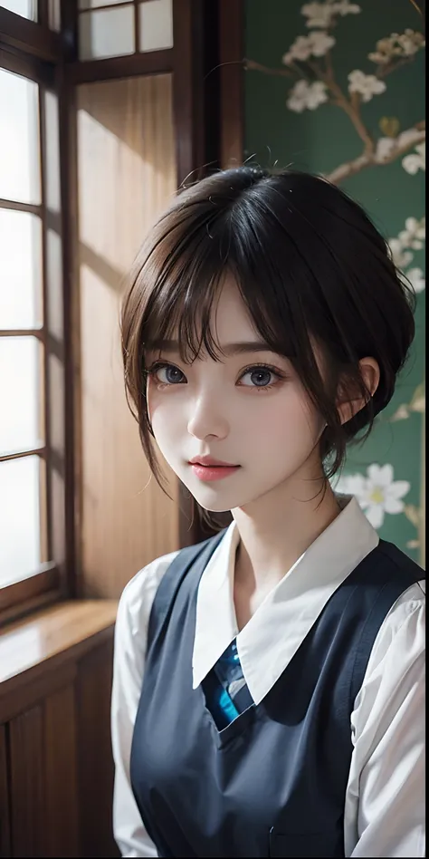 ​masterpiece, 1 beautiful girl, A detailed eye, Swollen eyes, top-quality, 超A high resolution, (reality: 1.4), 电影灯光, japanes, Trendy Korean Cosmetics、a asian beauty, very extremely beautiful, Beautiful skins, A slender, Forward-facing body, (A hyper-realis...