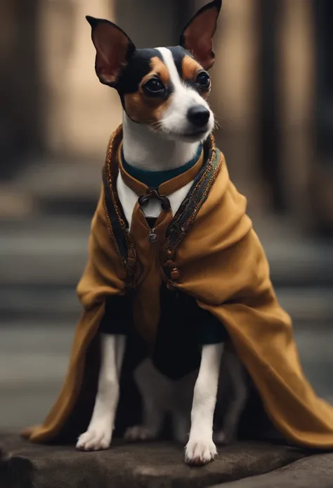 convertir el rat terrier en una figura de anime, estilo humanoide, con ropa de hacker