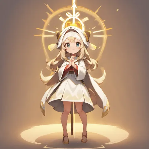 a girl, goddesses, wooden wands, Praying Nun, ultra detailed, high definition, highest quality, Game Character Design, fullbody, standing posture,