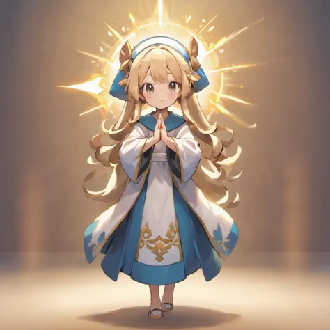 a girl, goddesses, wooden wands, Praying Nun, ultra detailed, high definition, highest quality, Game Character Design, fullbody, standing posture,