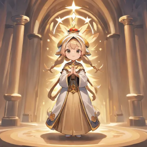 a girl, goddesses, wooden wands, Praying Nun, ultra detailed, high definition, highest quality, Game Character Design, fullbody, standing posture,