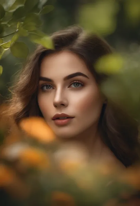 beautiful detailed eyes,beautiful detailed lips,extremely detailed face,longeyelashes,one girl,portrait,photorealistic,hdr,vivid colors,soft lighting,greenery,nature,floral environment,plants,peaceful atmosphere,bokeh,highres,masterpiece:1.2