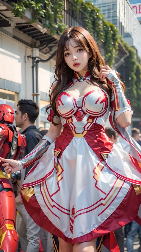 Woman body set large breasts、Iron Man Costume Dress