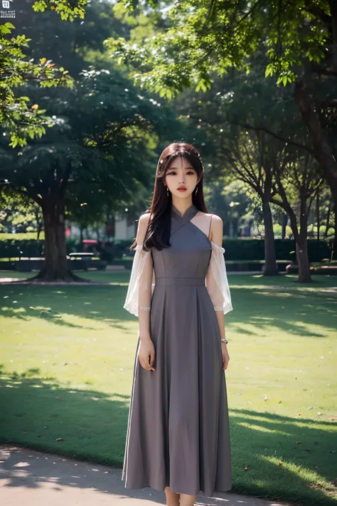 arafed asian woman in a gray dress standing in a park, anime thai girl, malaysian, 19-year-old girl, wenfei ye, lalisa manobal, 1 8 yo, sun yunjoo, xintong chen, asian girl, 2 7 years old, 2 3 years old, xision wu, chinese girl, ruan jia beautiful!