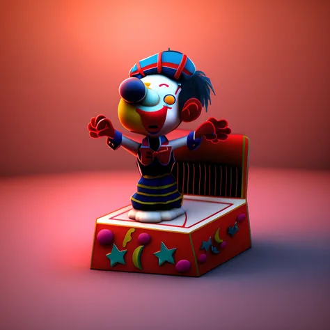 spring clown, desenho animado, 3d, 4k, realista, futurista,