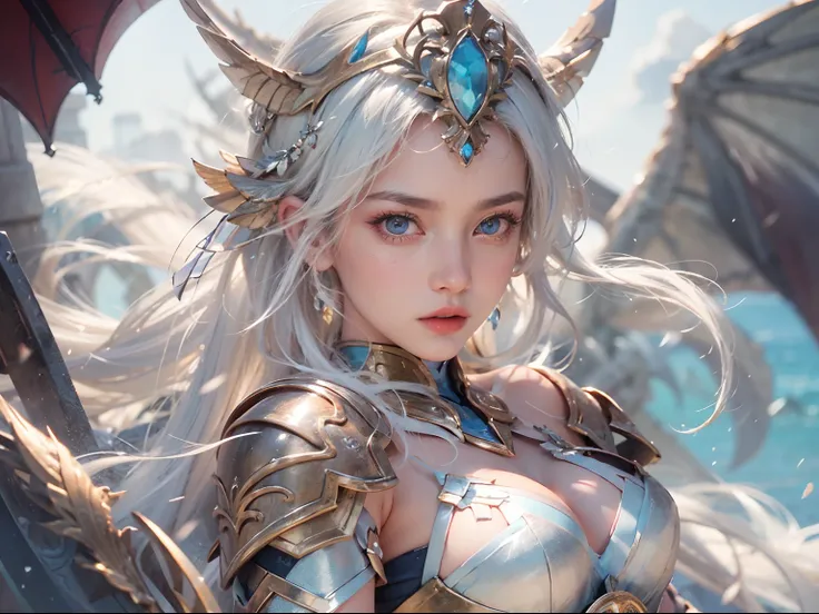 nsfw, 1girl, nude, (masterpiece: 1.4), (8K, realistic, raw photo, best quality: 1.4), skirtlift, strip naked, dragon knight, Valkyrie, knight armor, nipple areola shape clear, beautiful breasts, Scandinavian girl, beautiful cute face, (real face: 1.4), per...