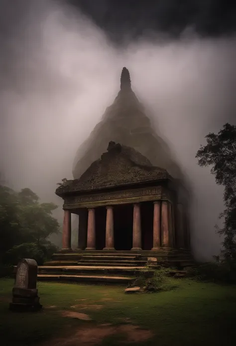 coffin，Cloud fog，Creepy，ancestral temple，Paranormal，Spirit tablets