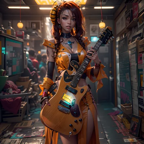 matrix Masterpiece epic Urban deep path equirectangular_360 girl Diva Jinx play handled guitar optimal sunLight meticulously intricate ultra_high-detail luminescence volumetric lightning contrast ultra_high_resolution ultra pro-Photorealistic ultra_high_qu...