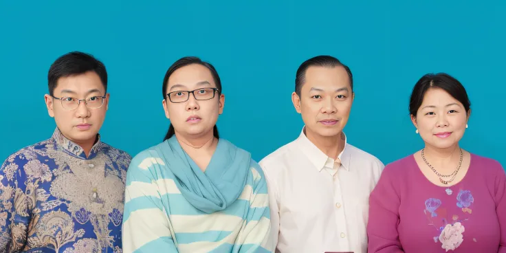 three people are standing in a row with a blue background, portrait n - 9, presidental elections candidates, photo portrait, portrait image, full protrait, patiphan sottiwilaiphong, backdrop, medium poly, banner, protrait, portrait picture, 1128x191 resolu...