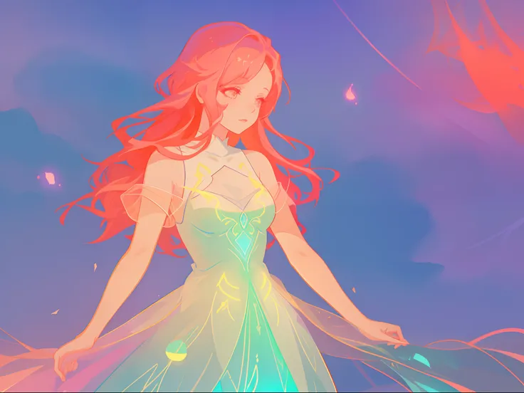 there is a girl in a dress that is standing in the snow, inspired by Glen Keane, inspired by Lois van Baarle, disney art style, by Lois van Baarle, glowing aura around her, by Glen Keane, jen bartel, glowing lights! digital painting, flowing glowing hair, ...