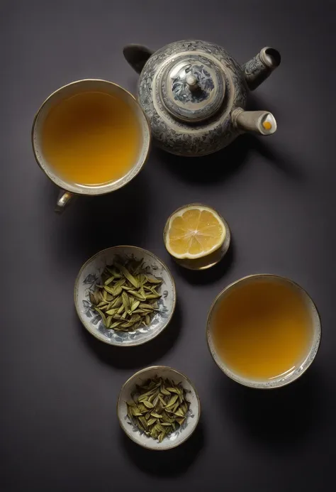 jasmine tea，Simple，cinematic ligh，professional photoshooting，studio lit，studio context，advertisement photography，Complicated details，hyper-detailing，Ultra photo realsisim，8K UHD