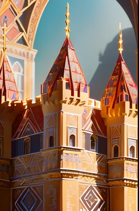 paper_cut masterpiece, best quality,RAW photo, ((European castle)),  (high detailed skin:1.2), 8k uhd, dslr, soft lighting, high quality, film grain, Fujifilm XT3,regal, fractal, 3d depth, intricate designs, delicate patterns, shadowbox frame, silhouette, ...