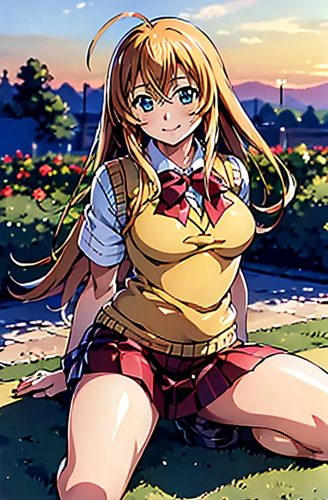 ((masterpiece,best quality, detailed)), 1girl, solo, outdoors, garden, full body, sunset, smile, closed mouth,
sonsaku hakufu, s...