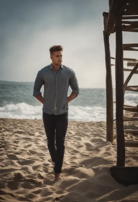 Young man at the beach