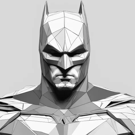 batman, full bodyesbian、sideways Facing、Paper cutting art style, Black Color, It features a simple, Stylish,3D, redshift, Arnold Renderer, high detailing, High quality, 8K