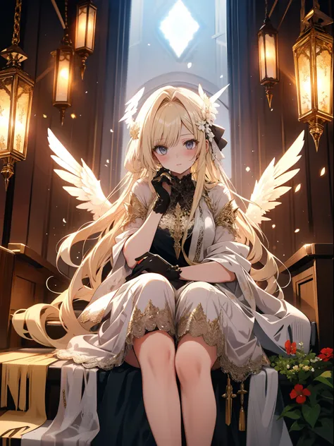 Blonde six-winged angel