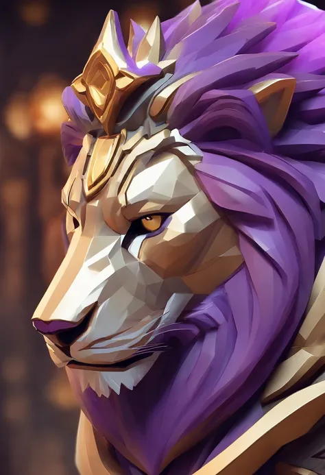 Game medallion with metal lion head closeup with crown,, hearthstone art style, Hearthstone style art, hearthstone concept art, Riot game concept art, style of league of legends, iconic character splash art, League of Legends crown，Game badge，Surrounding m...