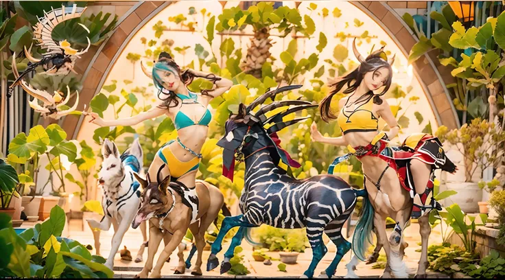 In the beautiful illustration of this super-grand scene，The ultra-distant lens shows us（Over eight separate and distinctive centaur characters：9.9），They all have their own characteristics，Vivid and interesting。Radiant from the heavens（Angelic centaurs：6.6）...