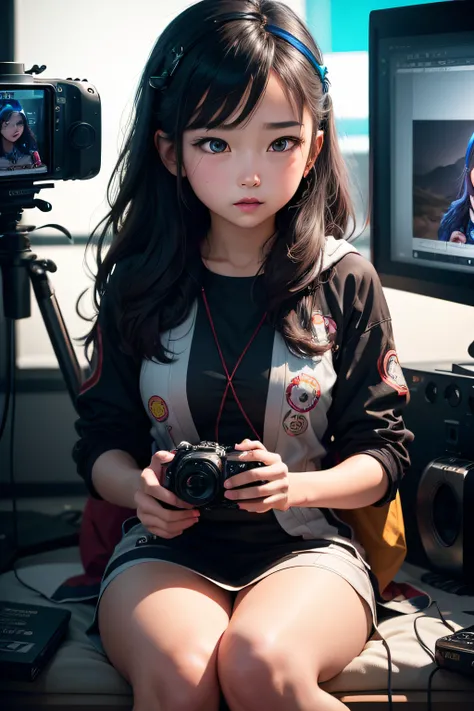 In the world of modern communication, an image that captures the essence of virtual connection is a girl engaging in a video call. This captivating scene should be:

Highly detailed, showcasing the intricate elements of the technology involved
Displaying t...