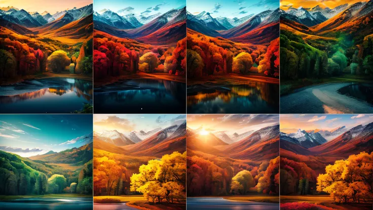 Time-Lapse Seasons: Create a sequence of images showing the same landscape through different seasons, capturing the changing colors and textures