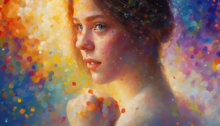 (best quality,masterpiece:1.2,sharp focus),(bright gradient watercolor,vibrant colors),(dreamy, ethereal),(white background),(girl)