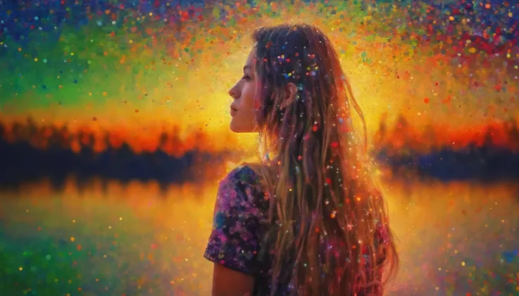 "(best quality,masterpiece:1.2),sharp focus,(vivid watercolor gradient,bright colors),(dreamy, ethereal),(multicolored background),(1 Australian girl)"