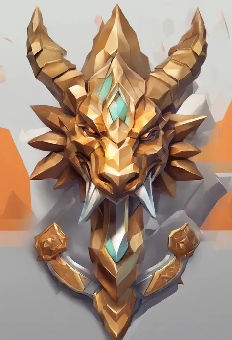 Game medallion with metal faucet closeup with crown，Close-up of dragon head，hearthstone art style, Hearthstone style art, hearthstone concept art, Riot game concept art, style of league of legends, iconic character splash art, League of Legends crown，Game ...