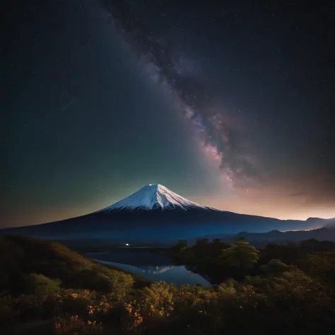 Master Parts、Superior Quality、superior image quality、The 8k quality、、Beautiful pictures of the starry sky、magnifica、Arched Milky Way、You can see Mt. Fuji