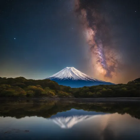 Master Parts、Superior Quality、superior image quality、The 8k quality、、Beautiful pictures of the starry sky、magnifica、Arched Milky Way、You can see Mt. Fuji