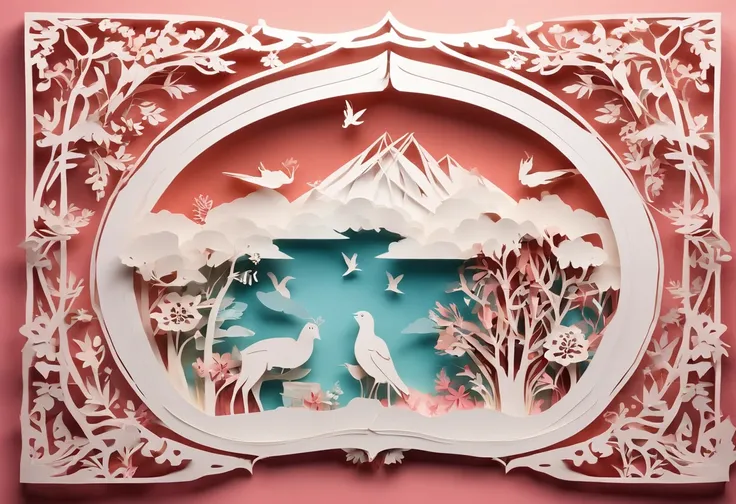 (Paper-cut Art:1.6), three-dimensional undulations. Heart-warming, fantasy, Kawaii, Hands holding up the earth, a prayer for peace. nature, Animals, birds, plants and flowers,(best quality,4k,8k,highres,masterpiece:1.2),ultra-detailed,(realistic,photoreali...